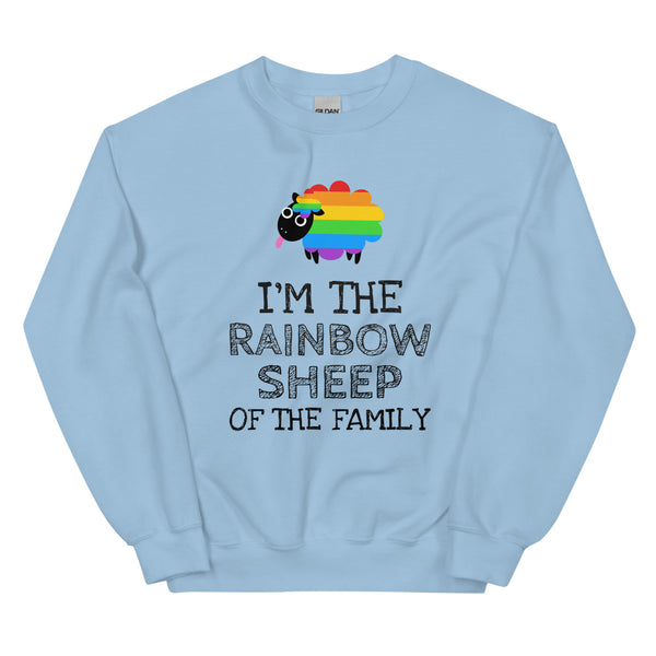 Light Blue I'm The Rainbow Sheep Of The Family Unisex Sweatshirt by Queer In The World Originals sold by Queer In The World: The Shop - LGBT Merch Fashion