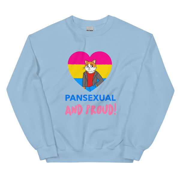 Light Blue Pansexual And Proud Unisex Sweatshirt by Queer In The World Originals sold by Queer In The World: The Shop - LGBT Merch Fashion