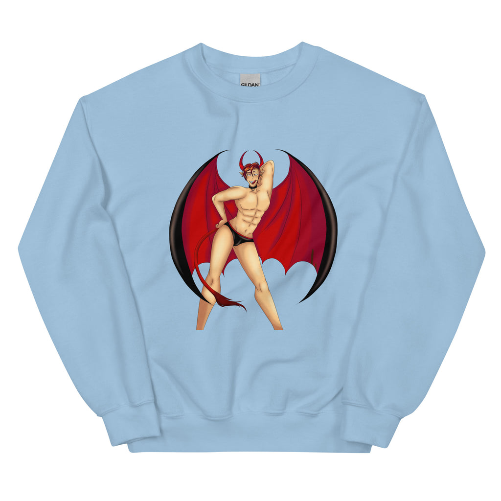 Light Blue Gay Devil Unisex Sweatshirt by Queer In The World Originals sold by Queer In The World: The Shop - LGBT Merch Fashion