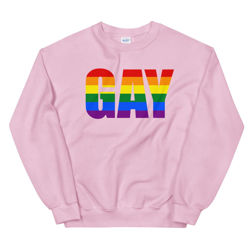 Light Pink Gay Unisex Sweatshirt by Queer In The World Originals sold by Queer In The World: The Shop - LGBT Merch Fashion