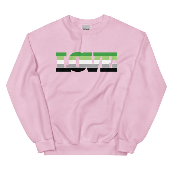 Light Pink Aromantic Love Unisex Sweatshirt by Queer In The World Originals sold by Queer In The World: The Shop - LGBT Merch Fashion