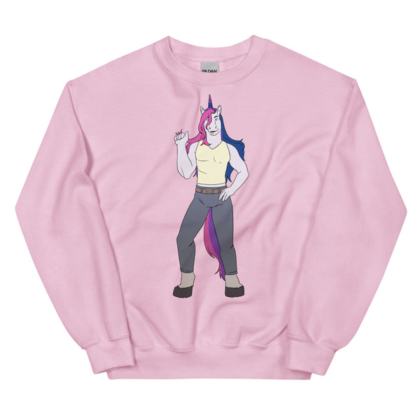 Light Pink Bisexual Unicorn Unisex Sweatshirt by Queer In The World Originals sold by Queer In The World: The Shop - LGBT Merch Fashion