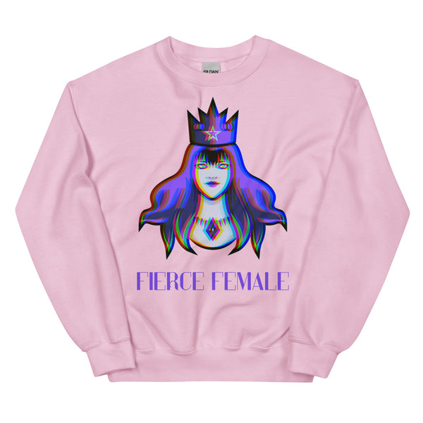 Light Pink Fierce Female Unisex Sweatshirt by Queer In The World Originals sold by Queer In The World: The Shop - LGBT Merch Fashion