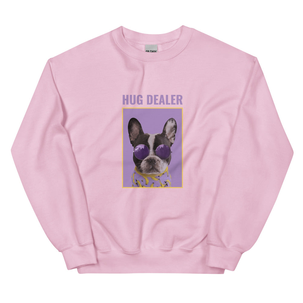 Light Pink Hug Dealer Unisex Sweatshirt by Printful sold by Queer In The World: The Shop - LGBT Merch Fashion