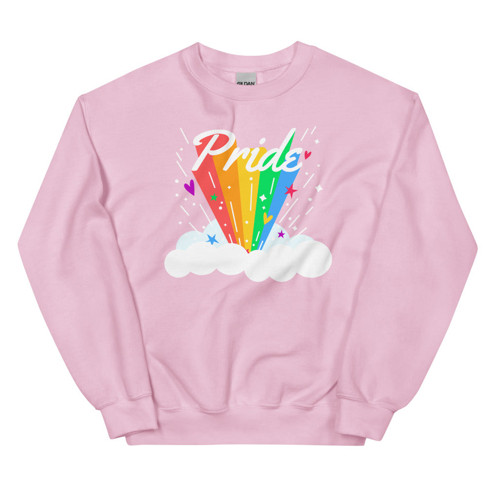 Light Pink Pride Rainbow Unisex Sweatshirt by Printful sold by Queer In The World: The Shop - LGBT Merch Fashion