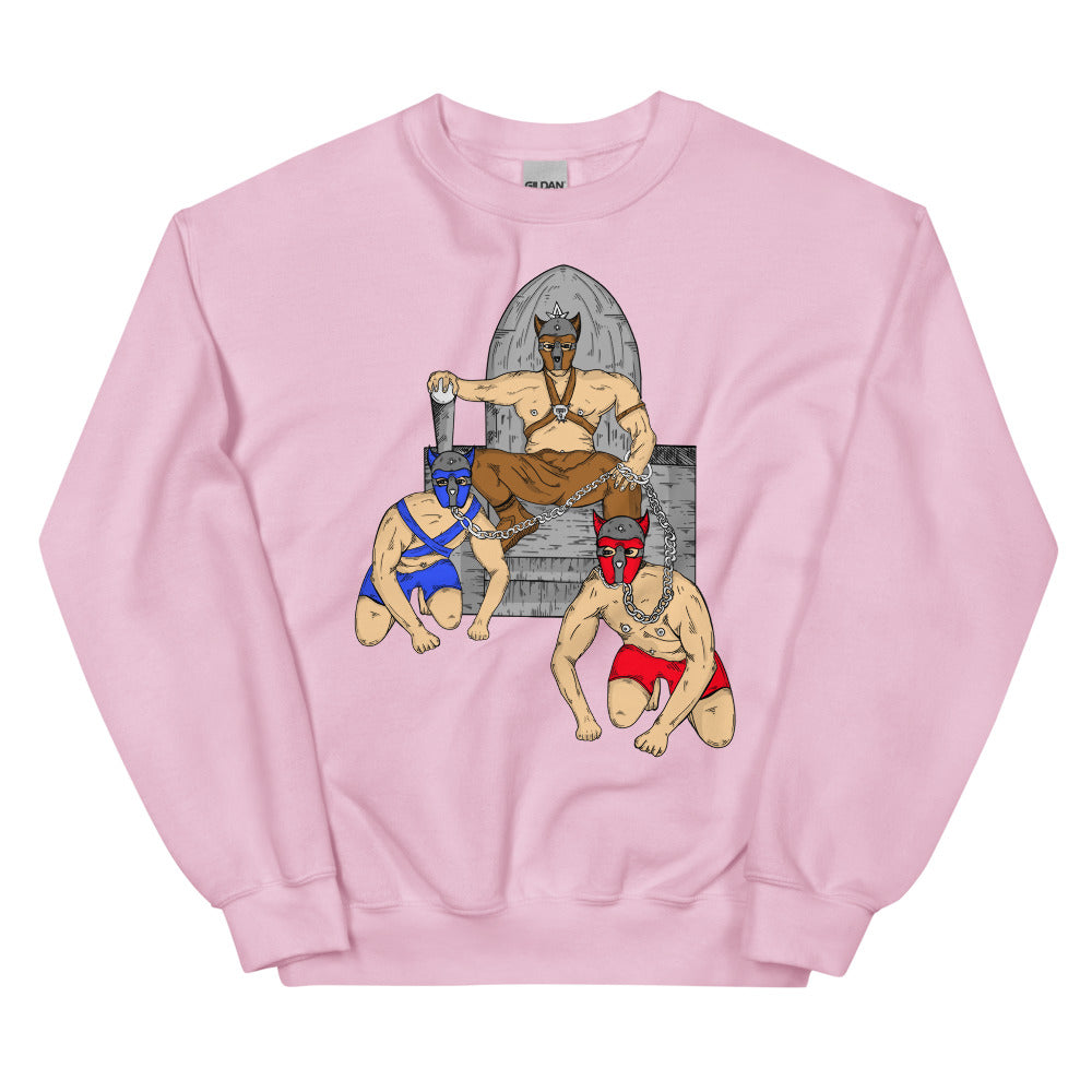 Light Pink Pup Play Unisex Sweatshirt by Queer In The World Originals sold by Queer In The World: The Shop - LGBT Merch Fashion