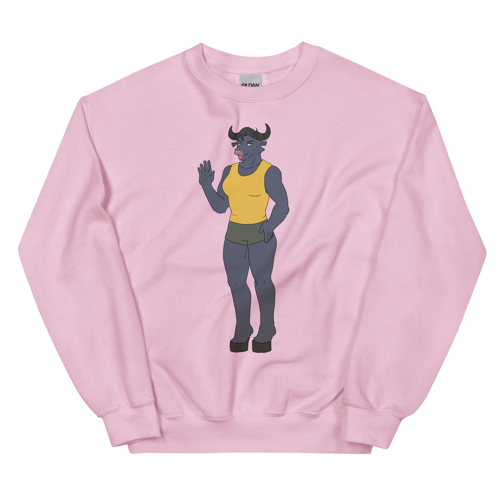 Light Pink Bull Dyke Unisex Sweatshirt by Queer In The World Originals sold by Queer In The World: The Shop - LGBT Merch Fashion