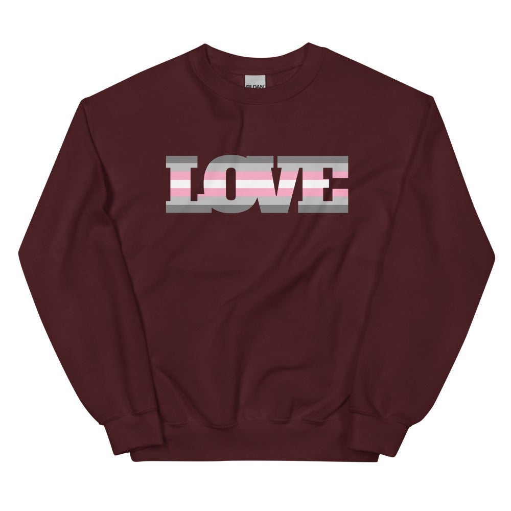 Maroon Demigirl Love Unisex Sweatshirt by Queer In The World Originals sold by Queer In The World: The Shop - LGBT Merch Fashion