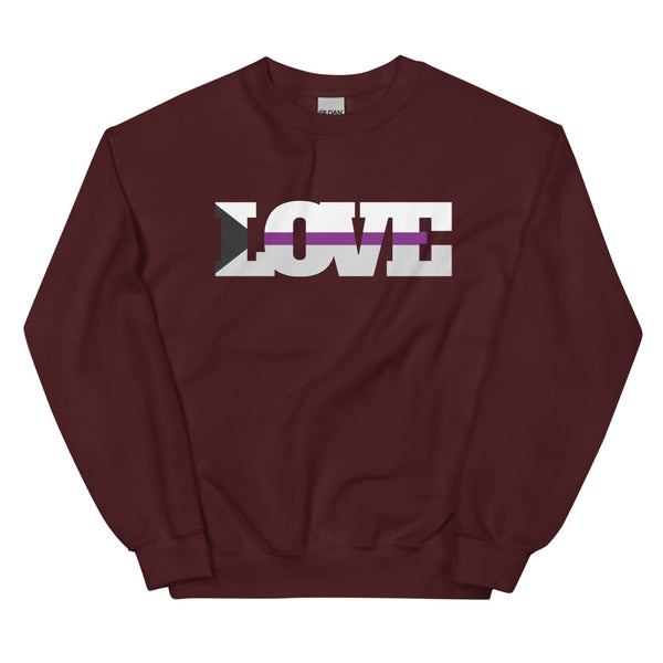 Maroon Demisexual Love Unisex Sweatshirt by Queer In The World Originals sold by Queer In The World: The Shop - LGBT Merch Fashion