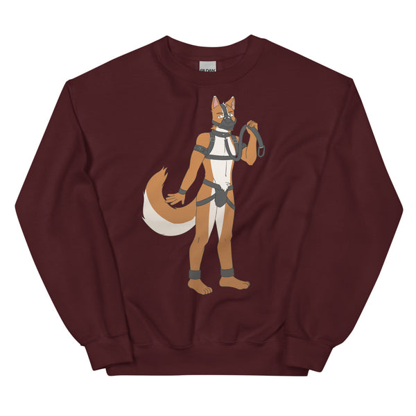 Maroon Gay Pup Unisex Sweatshirt by Queer In The World Originals sold by Queer In The World: The Shop - LGBT Merch Fashion