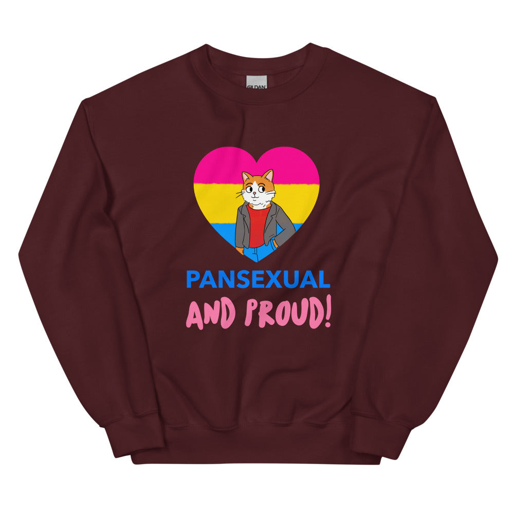 Maroon Pansexual And Proud Unisex Sweatshirt by Queer In The World Originals sold by Queer In The World: The Shop - LGBT Merch Fashion