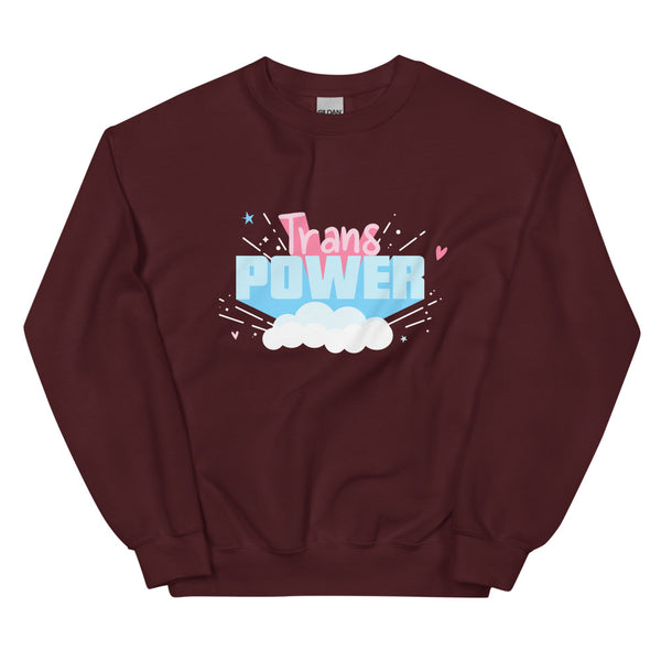 Maroon Trans Power Unisex Sweatshirt by Queer In The World Originals sold by Queer In The World: The Shop - LGBT Merch Fashion