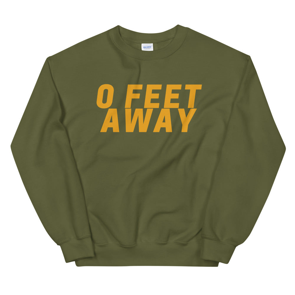 Military Green Zero Feet Away Grindr Unisex Sweatshirt by Queer In The World Originals sold by Queer In The World: The Shop - LGBT Merch Fashion
