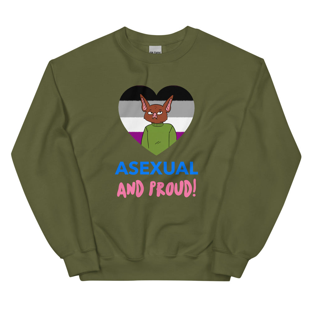 Military Green Asexual And Proud Unisex Sweatshirt by Queer In The World Originals sold by Queer In The World: The Shop - LGBT Merch Fashion