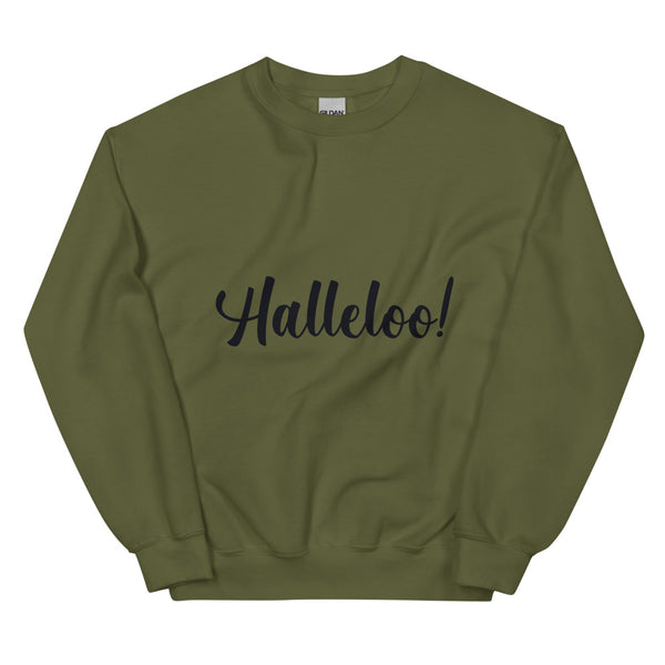 Military Green Halleloo! Unisex Sweatshirt by Queer In The World Originals sold by Queer In The World: The Shop - LGBT Merch Fashion