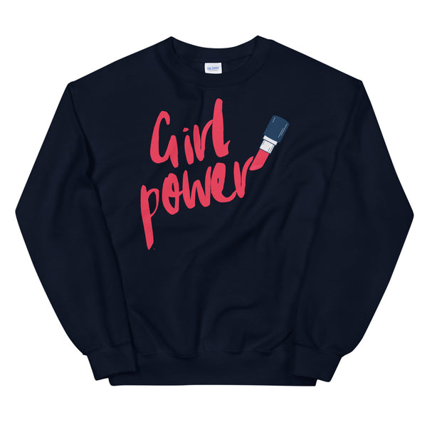 Navy Girl Power Unisex Sweatshirt by Queer In The World Originals sold by Queer In The World: The Shop - LGBT Merch Fashion