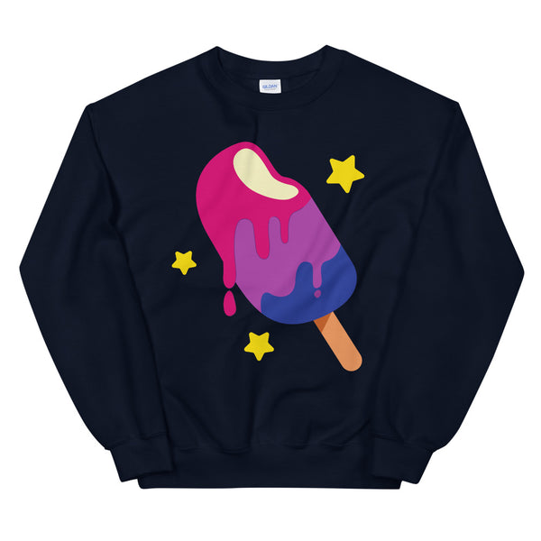 Navy Bisexual Popsicle Unisex Sweatshirt by Queer In The World Originals sold by Queer In The World: The Shop - LGBT Merch Fashion
