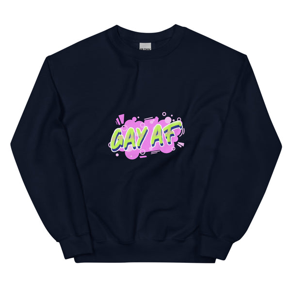 Navy Gay AF Unisex Sweatshirt by Queer In The World Originals sold by Queer In The World: The Shop - LGBT Merch Fashion