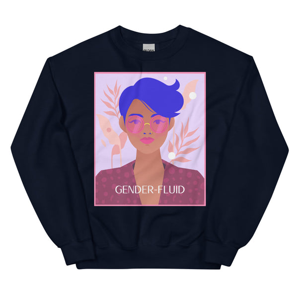 Navy Gender-fluid Unisex Sweatshirt by Queer In The World Originals sold by Queer In The World: The Shop - LGBT Merch Fashion