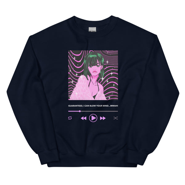 Navy Guaranteed, I Can Blow Your Mind...mwah! Unisex Sweatshirt by Queer In The World Originals sold by Queer In The World: The Shop - LGBT Merch Fashion