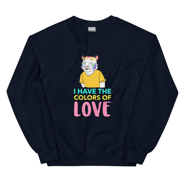 Navy I Have The Colors Of Love Unisex Sweatshirt by Queer In The World Originals sold by Queer In The World: The Shop - LGBT Merch Fashion