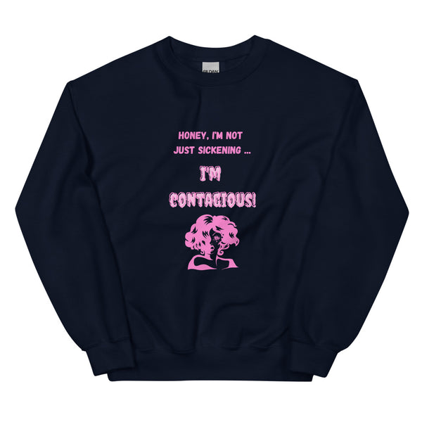 Navy I'm Contagious Unisex Sweatshirt by Queer In The World Originals sold by Queer In The World: The Shop - LGBT Merch Fashion