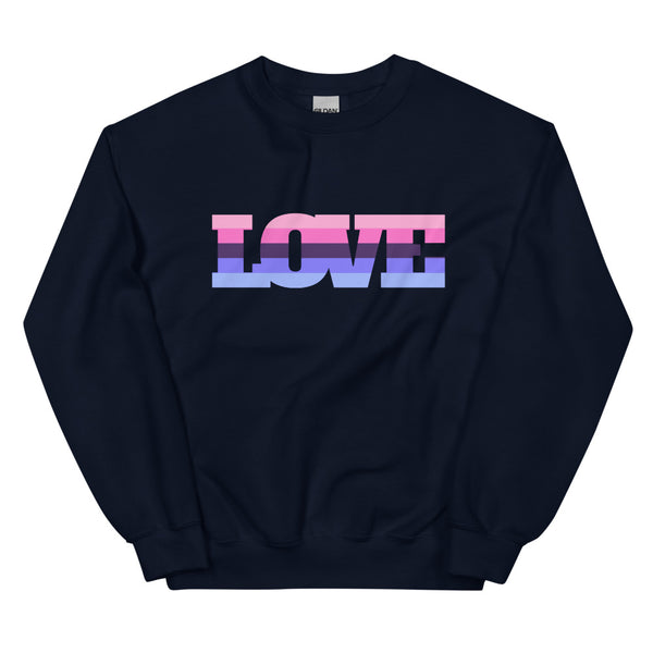 Navy Omnisexual Love Unisex Sweatshirt by Queer In The World Originals sold by Queer In The World: The Shop - LGBT Merch Fashion