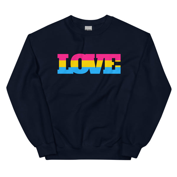 Navy Pansexual Love Unisex Sweatshirt by Queer In The World Originals sold by Queer In The World: The Shop - LGBT Merch Fashion