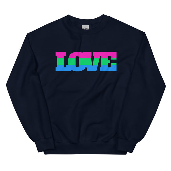 Navy Polysexual Love Unisex Sweatshirt by Queer In The World Originals sold by Queer In The World: The Shop - LGBT Merch Fashion