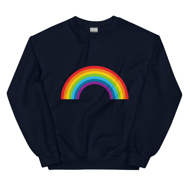 Navy Rainbow Unisex Sweatshirt by Queer In The World Originals sold by Queer In The World: The Shop - LGBT Merch Fashion