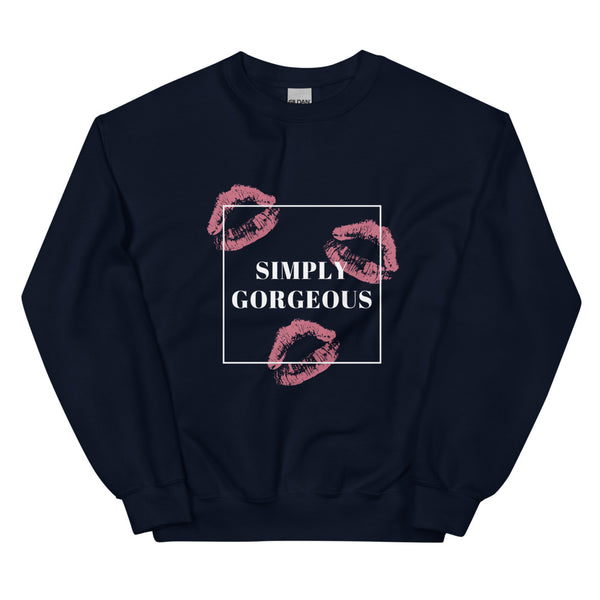 Navy Simply Gorgeous Unisex Sweatshirt by Queer In The World Originals sold by Queer In The World: The Shop - LGBT Merch Fashion