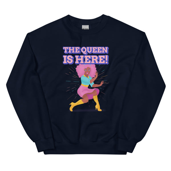 Navy The Queen Is Here Unisex Sweatshirt by Queer In The World Originals sold by Queer In The World: The Shop - LGBT Merch Fashion