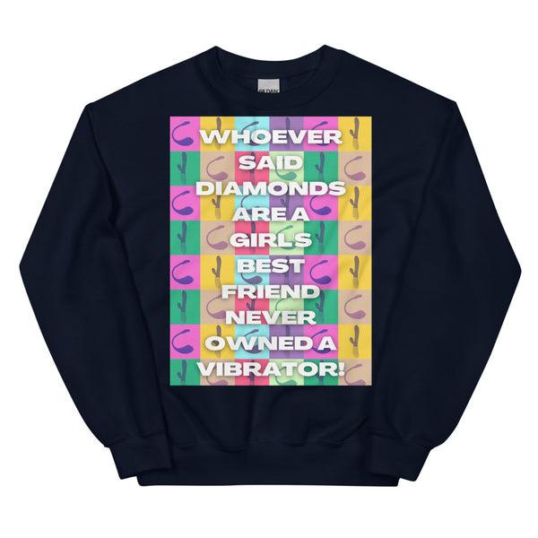 Navy Vibrator Pop Art Unisex Sweatshirt by Queer In The World Originals sold by Queer In The World: The Shop - LGBT Merch Fashion