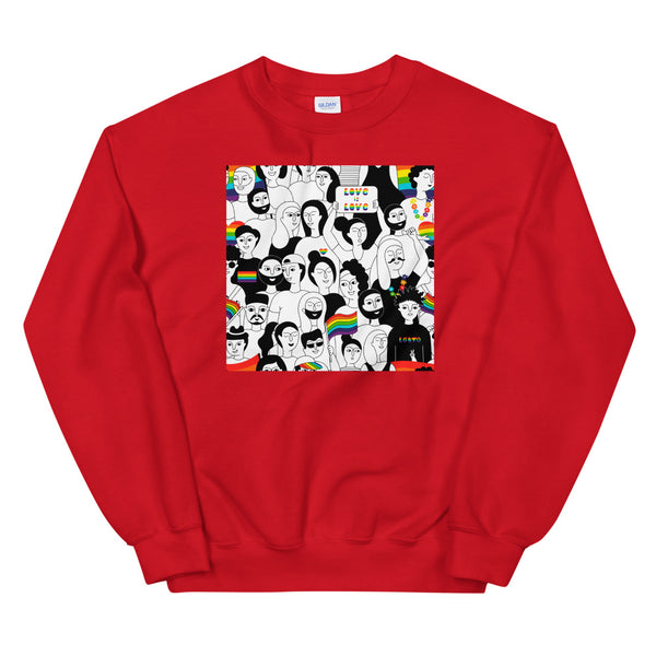 Red LGBT Pride Unisex Sweatshirt by Queer In The World Originals sold by Queer In The World: The Shop - LGBT Merch Fashion