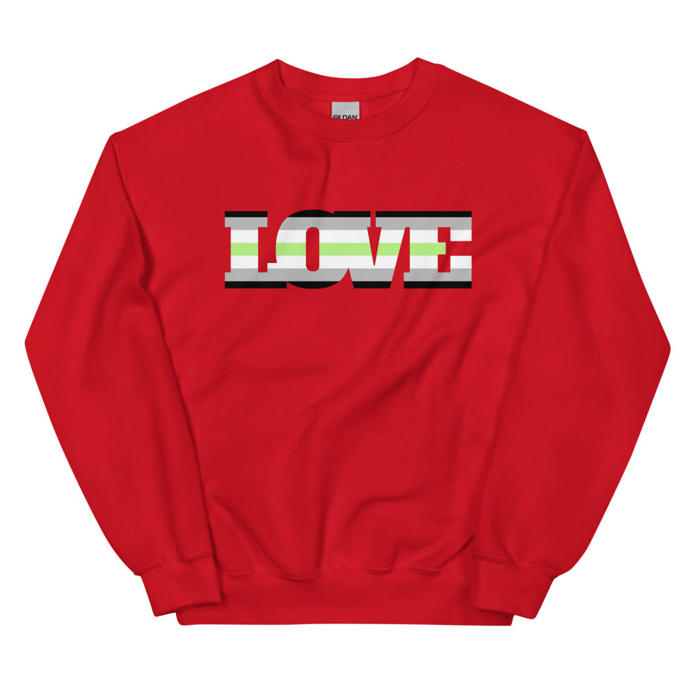 Red Agender Love Unisex Sweatshirt by Queer In The World Originals sold by Queer In The World: The Shop - LGBT Merch Fashion