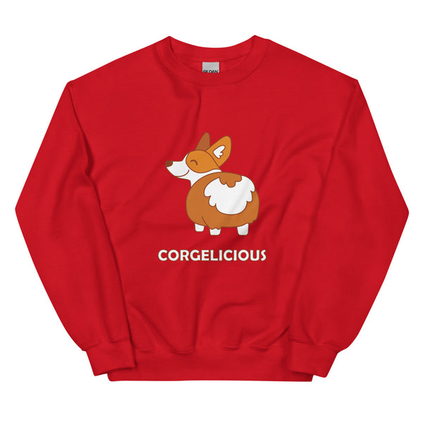 Red Corgelicious Unisex Sweatshirt by Queer In The World Originals sold by Queer In The World: The Shop - LGBT Merch Fashion