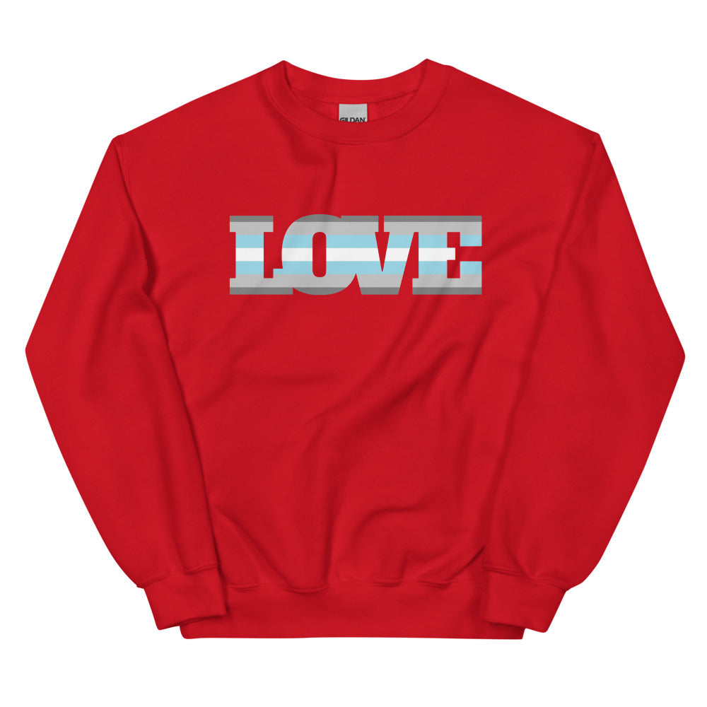 Red Demiboy Love Unisex Sweatshirt by Queer In The World Originals sold by Queer In The World: The Shop - LGBT Merch Fashion