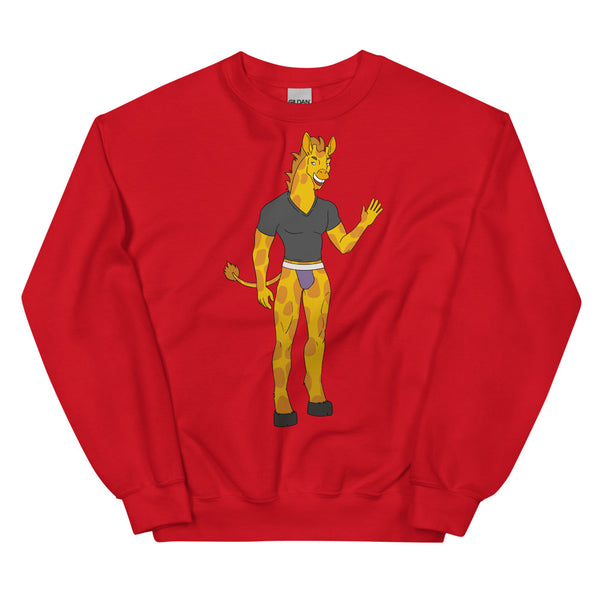 Red Gay Giraffe Unisex Sweatshirt by Queer In The World Originals sold by Queer In The World: The Shop - LGBT Merch Fashion