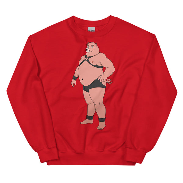 Red Gay Pig Unisex Sweatshirt by Queer In The World Originals sold by Queer In The World: The Shop - LGBT Merch Fashion