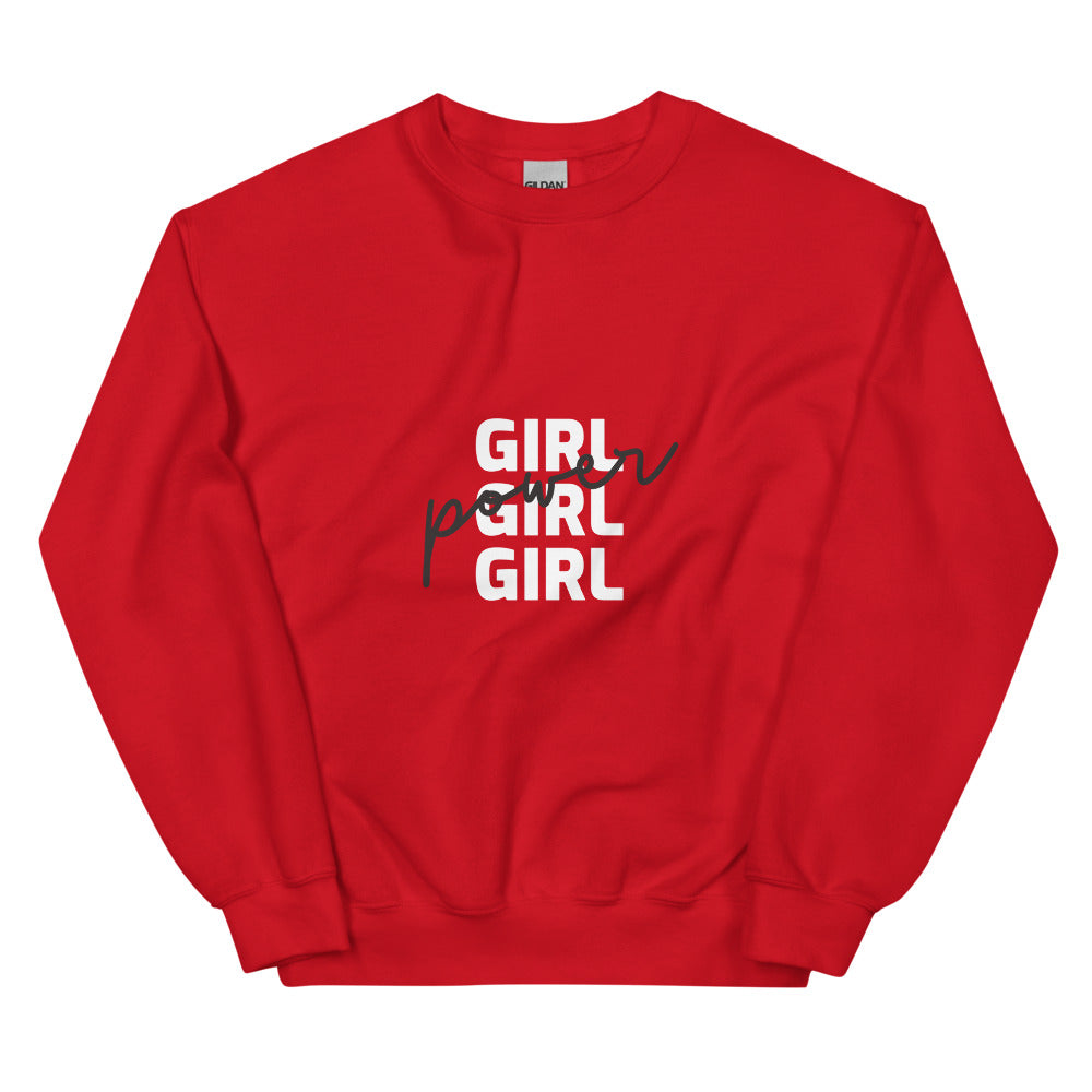 Red Girl Girl Girl Power Unisex Sweatshirt by Queer In The World Originals sold by Queer In The World: The Shop - LGBT Merch Fashion