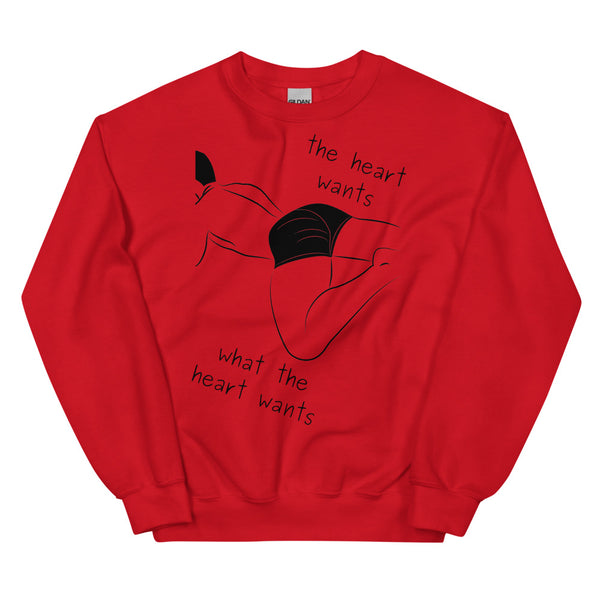 Red The Heart Wants What The Heart Wants Unisex Sweatshirt by Queer In The World Originals sold by Queer In The World: The Shop - LGBT Merch Fashion