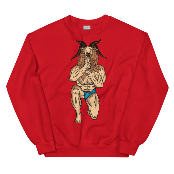 Red Throat Goat Unisex Sweatshirt by Queer In The World Originals sold by Queer In The World: The Shop - LGBT Merch Fashion