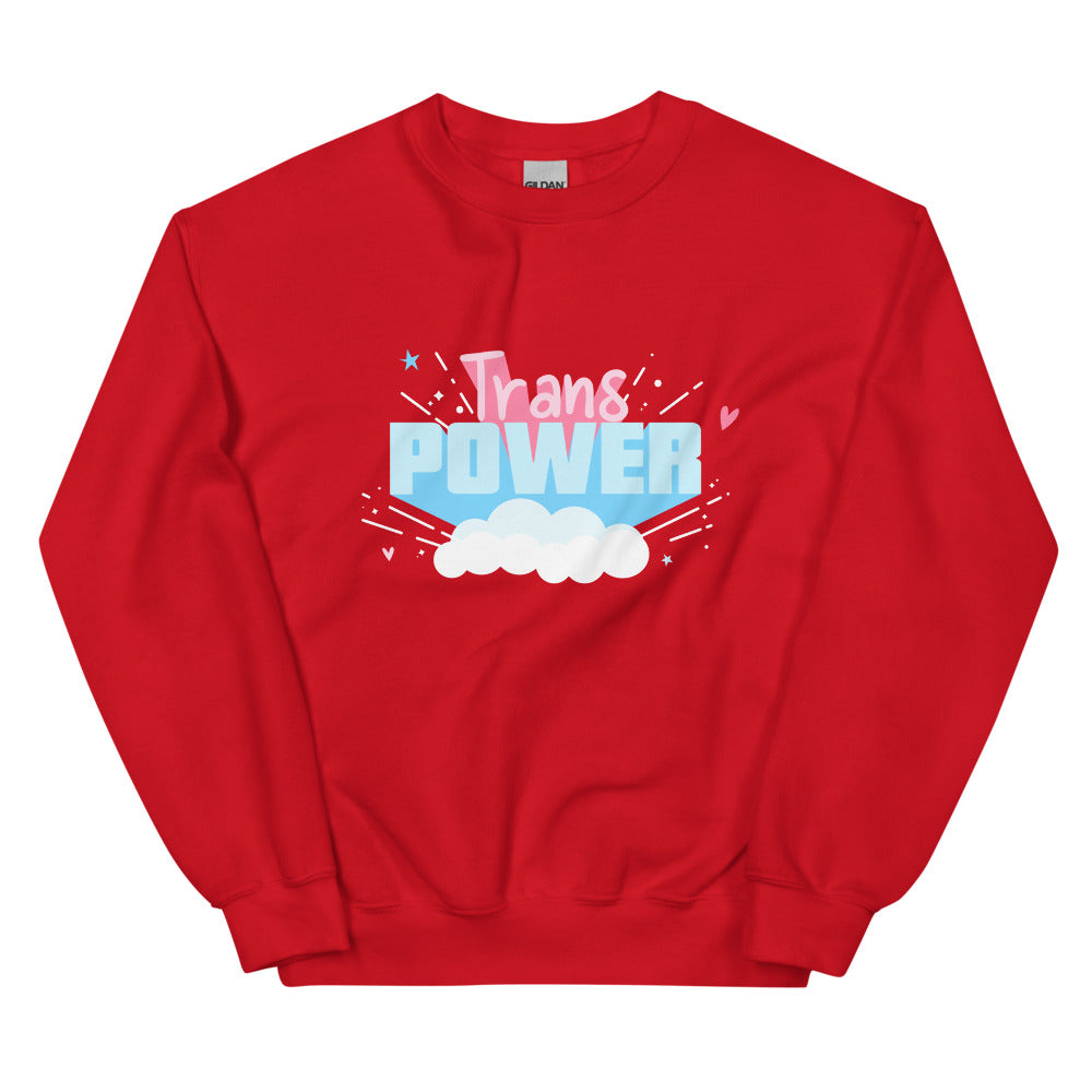 Red Trans Power Unisex Sweatshirt by Queer In The World Originals sold by Queer In The World: The Shop - LGBT Merch Fashion