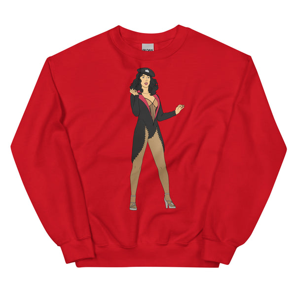 Red Cher Burlesque Unisex Sweatshirt by Queer In The World Originals sold by Queer In The World: The Shop - LGBT Merch Fashion