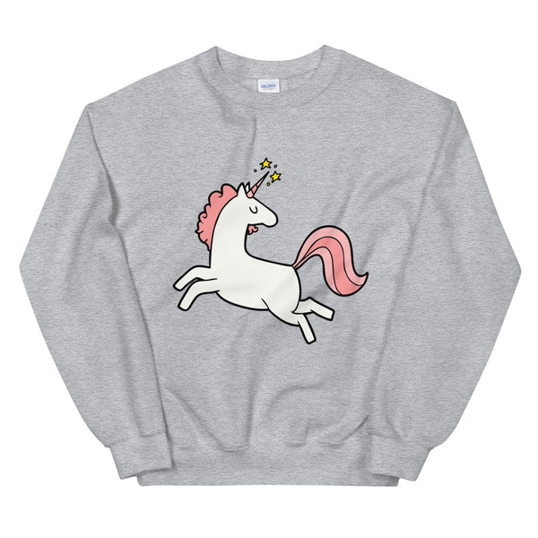 Sport Grey Unicorn Unisex Sweatshirt by Queer In The World Originals sold by Queer In The World: The Shop - LGBT Merch Fashion