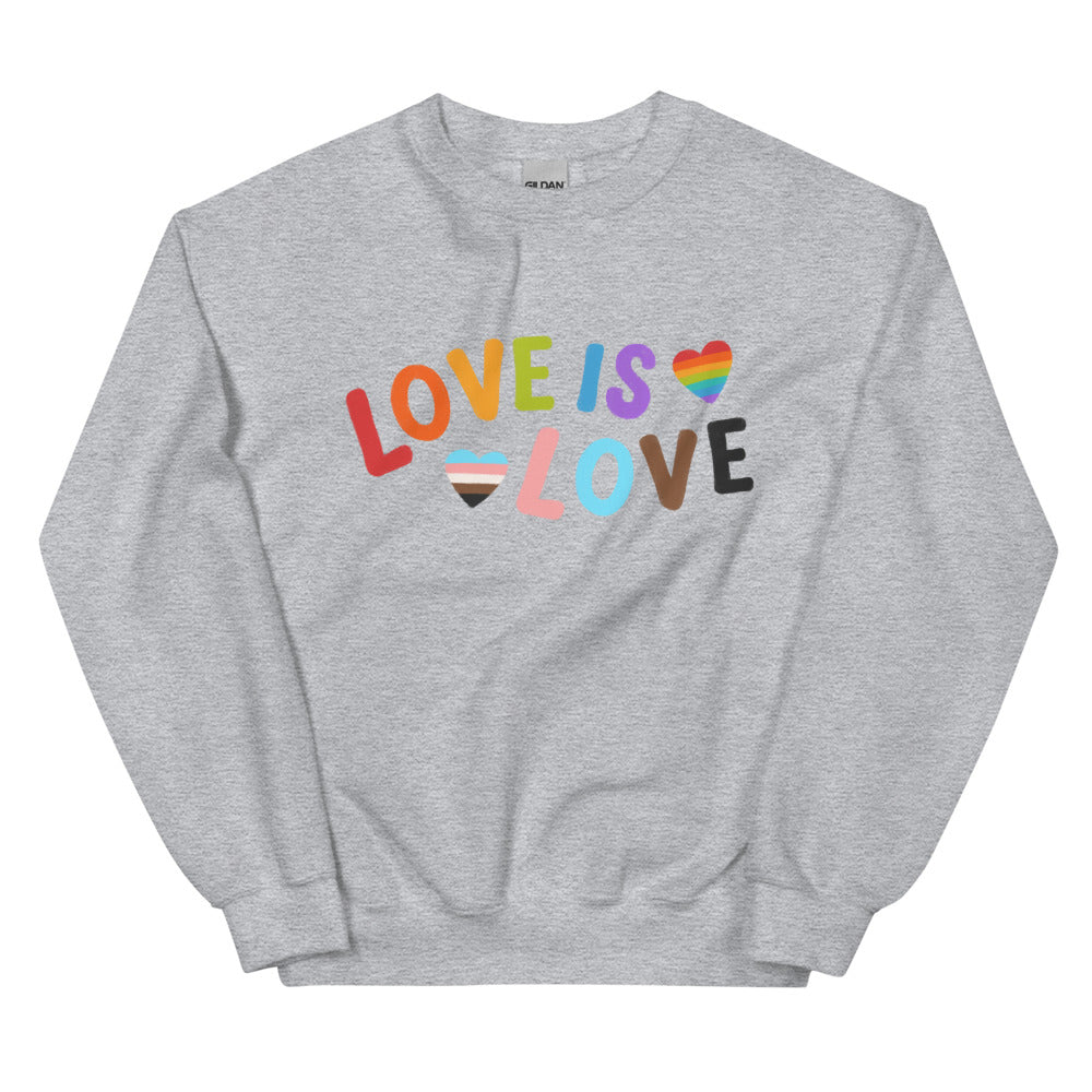  Love Is Love Unisex Sweatshirt by Queer In The World Originals sold by Queer In The World: The Shop - LGBT Merch Fashion