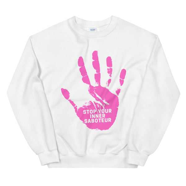 White Stop Your Inner Saboteur Unisex Sweatshirt by Queer In The World Originals sold by Queer In The World: The Shop - LGBT Merch Fashion
