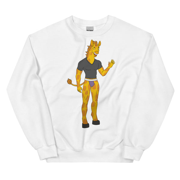 White Gay Giraffe Unisex Sweatshirt by Queer In The World Originals sold by Queer In The World: The Shop - LGBT Merch Fashion