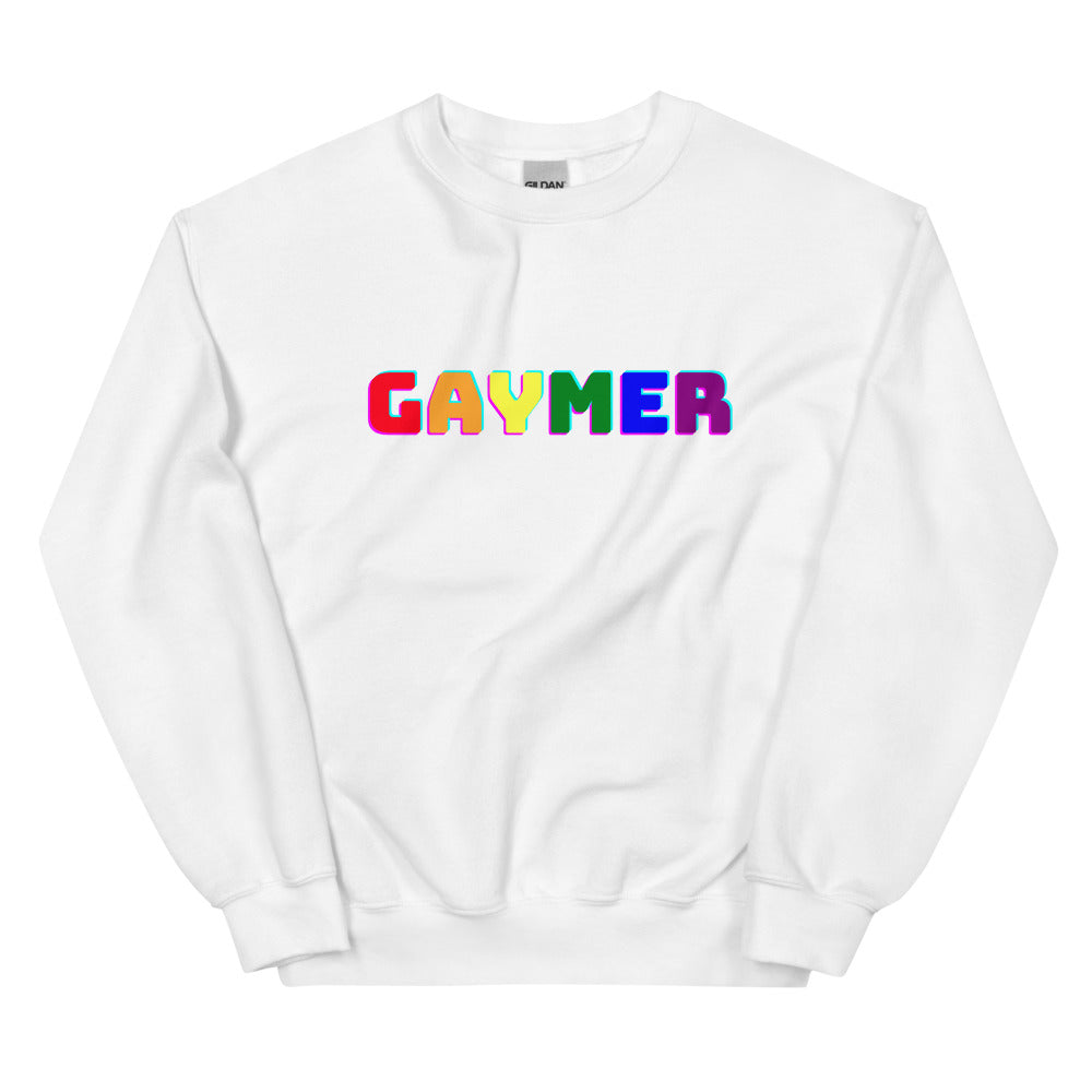 White Gaymer Unisex Sweatshirt by Queer In The World Originals sold by Queer In The World: The Shop - LGBT Merch Fashion