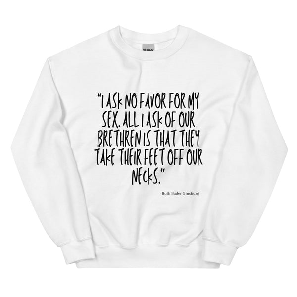 White No Favor For My Sex Unisex Sweatshirt by Queer In The World Originals sold by Queer In The World: The Shop - LGBT Merch Fashion